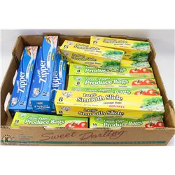 FLAT OF ASSORTED FOOD USE BAGS