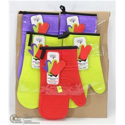 5 SILICONE OVEN MITTS