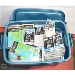 TOTE FULL OF ASSORTED CARD PROTECTION SLEEVES