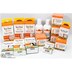 LARGE BAG OF ASSORTED TEA TREE OILS & SPRAY