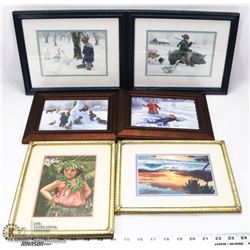 TOTE WITH 6 PAIRS OF 2 PICTURES INCL HAWAIIAN