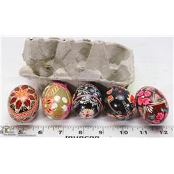 5 BLOWN & HAND PAINTED PSANKA