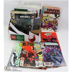 BOX OF 77 ASSORTED COMICS.