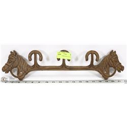 CAST IRON HORSE MOTIF COAT RACK.