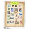 Image 1 : FRAMED COLLECTION OF 22 COLLECTIBLES STAMPS.