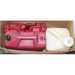 LARGE BOX OF JERRY CANS AND KEROSENE