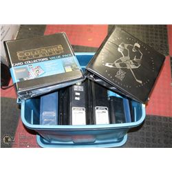 TOTE OF NEW BINDERS, SOME WITH SHEETS INSIDE