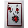 Image 1 : 2 - VINTAGE RED & CLEAR CRYSTAL PENDANT