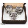 Image 1 : LOT OF 3 MENS SKULL BIKER RINGS
