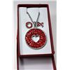 Image 1 : 10 - SILVER TONE & RED CRYSTAL PENDANT