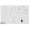Image 1 : 2 STERLING NECKLACES W/ SWAROVSKI PENDANTS -