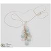 Image 1 : STERLING SILVER NECKLACE W/ ROSE QUARTZ &