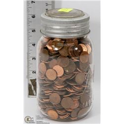 VINTAGE MADE IN CANADA JAR FULL OF PENNIES