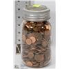 Image 1 : VINTAGE MADE IN CANADA JAR FULL OF PENNIES