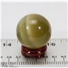 Image 1 : #14-NATURAL TIGER EYE SPHERE BALL & STAND