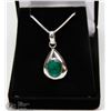 Image 1 : #27-NATURAL GREEN EMERALD PENDANT