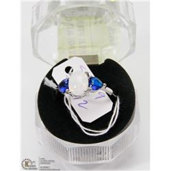#46-TRIPLE FIRE OPAL & TOPAZ GEMSTONE RING