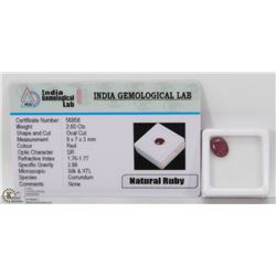 #50-NATURAL RED RUBY GEMSTONE  2.60CT