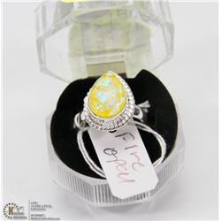 #115-AUSTRALIAN TRIPLE FIRE OPAL RING (FREE SIZE)
