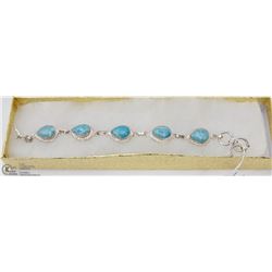 #98-NATURAL  CARIBBEAN LARIMAR GEMSTONE BRACELET