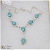 Image 1 : #97-NATURAL  CARIBBEAN LARIMAR GEMSTONE NECKLACE