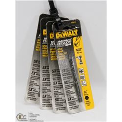 LOT OF 4 DEWALT IMPACT READY DRILL BITS