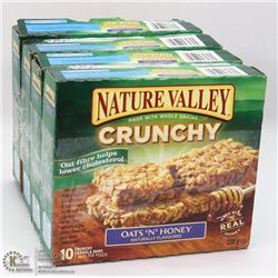 LOT OF 4 NATURE VALLEY OATS & HONEY GRANOLA BARS.