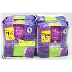 4 PACKS OF POISE LINERS - VERY LIGHT