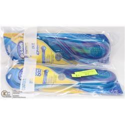 2 PAIRS OF DR. SCHOLLS MASSAGING GEL INSOLES 8-13