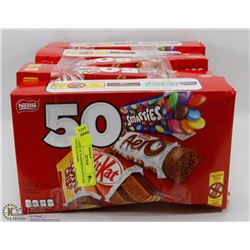 5 BOXES OF 50 ASSORTED BITE SIZE CHOCOLATE BARS