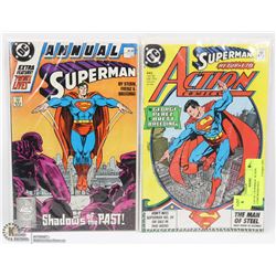 LOT OF 2 SUPERMAN  ACTION COMICBOOKS INCL