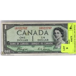 1954 CANADIAN $1 DOLLAR DEVILS FACE BILL