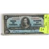 Image 1 : 1937 CANADIAN $5 DOLLAR  BILL