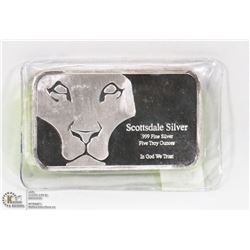 SCOTTSDALE MINT 5 TROY OUNCE .999 SILVER BAR