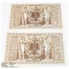 Image 1 : LOT OF 2 GERMAN WWI UNCIRCULATED 1000MARKS