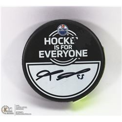 MARK LETESTU SIGNED PUCK EDMONTON OILERS PUCK