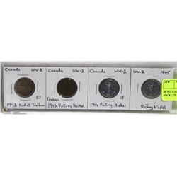 WWII CANADIAN 1942 - 1945 WAR NICKLES.