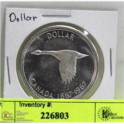 1867-1967 CANADIAN CENTENNIAL SILVER DOLLAR.