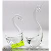 Image 1 : 2 HEAVY GLASS SWANS.