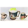 Image 1 : LOT OF 3 VINTAGE ENGLISH MUGS - 2 TOBY MINI MUGS