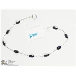 1) 14KT WHITE GOLD DARK BLUE SAPPHIRE BRACELET