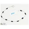 Image 1 : 1) 14KT WHITE GOLD DARK BLUE SAPPHIRE BRACELET