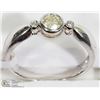 Image 2 : 6) 10KT WHITE GOLD DIAMOND RING W/2 SIDE DIAMONDS