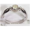 Image 3 : 6) 10KT WHITE GOLD DIAMOND RING W/2 SIDE DIAMONDS