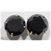 Image 1 : 9) 14KT YELLOW GOLD BLACK DIAMOND EARRINGS