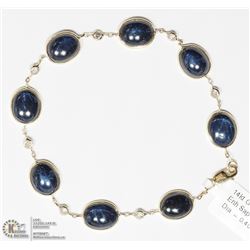 10) 14KT Y. GOLD STAR SAPPHIRE & DIAMOND BRACELET