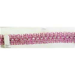 26) STERLING SILVER RUBY BRACELET