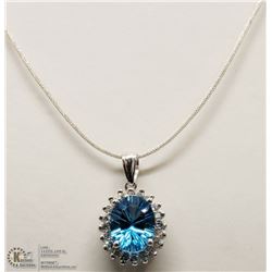 33) 14K DIAMOND & ZIRCON PENDANT W/FASHION CORD