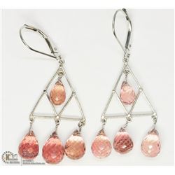 41) 14KT GOLD EARRINGS WITH PINK TOURMALINE