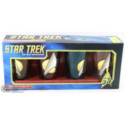 NEW SET OF 4 STAR TREK 16OZ PINT GLASS SET.
